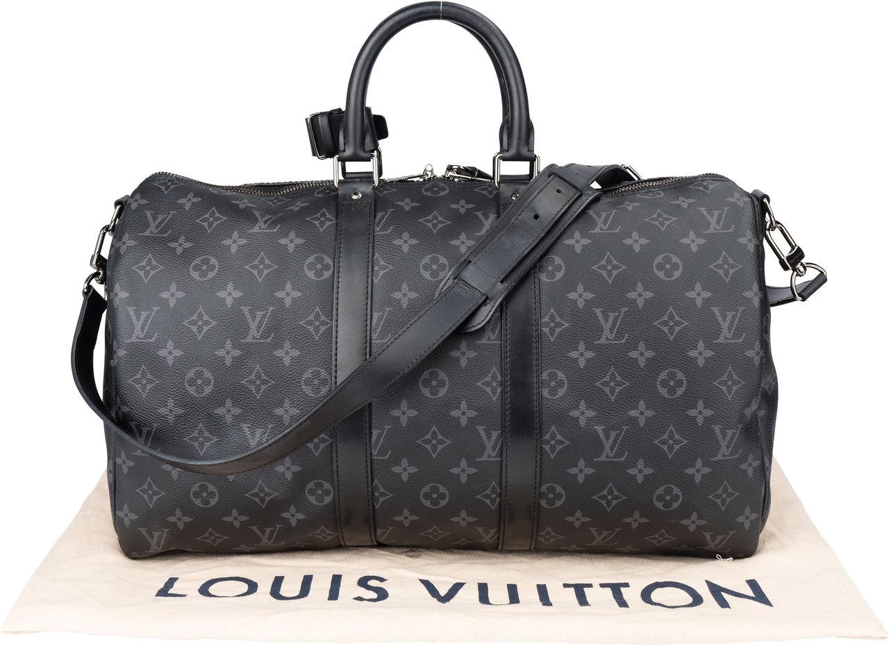 Louis Vuitton Louis Vuitton Canvas Eclipse Monogram Keepall 45 Bandouliere Zwart