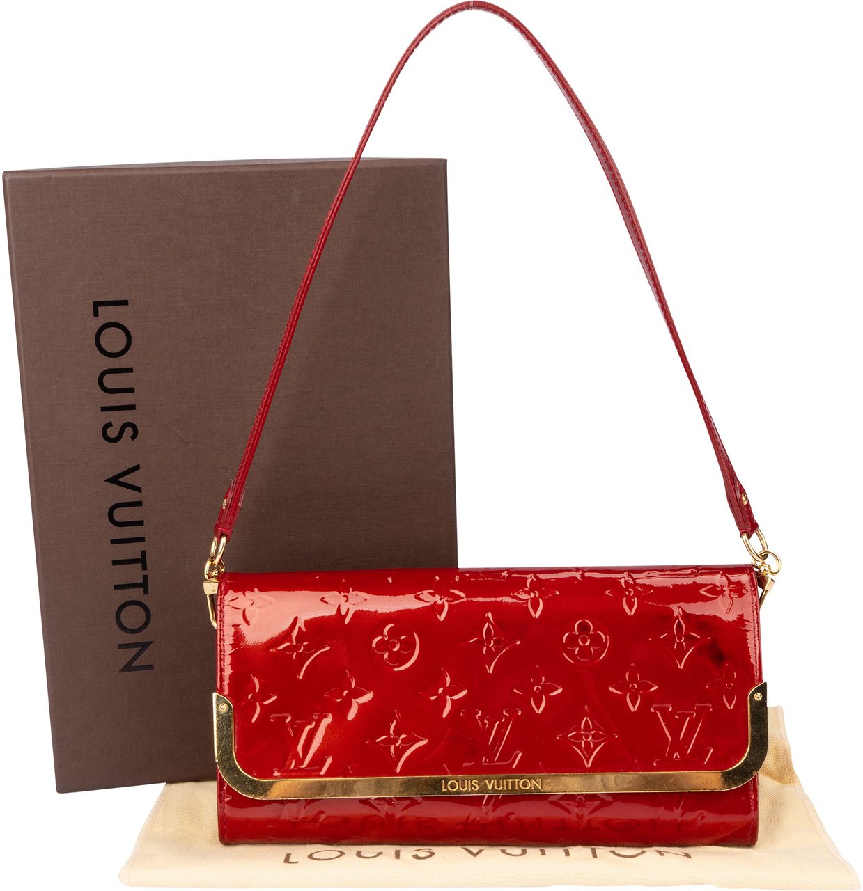 Louis Vuitton Louis Vuitton Pomme D´Amour Vernis Monogram Rossmore MM Shoulder Bag Rood