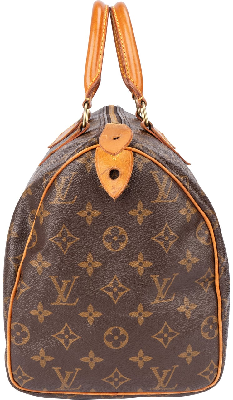 Louis Vuitton Louis Vuitton Canvas Monogram Speedy 30 Handbag Bruin