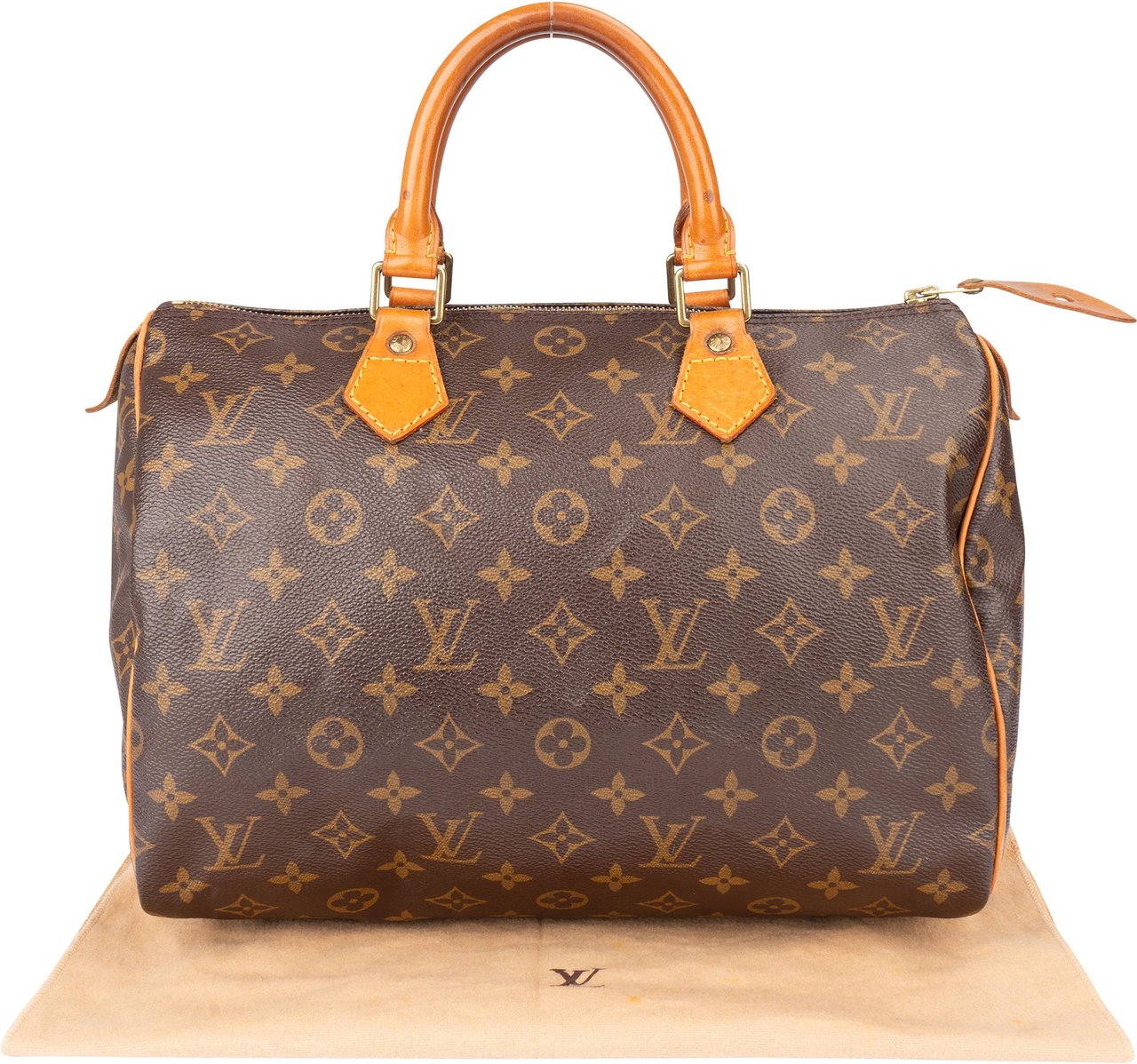 Louis Vuitton Louis Vuitton Canvas Monogram Speedy 30 Handbag Bruin