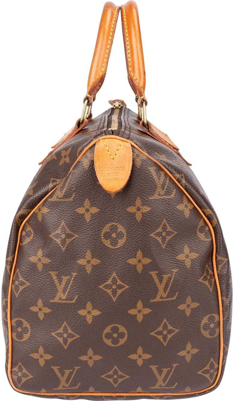 Louis Vuitton Louis Vuitton Canvas Monogram Speedy 30 Handbag Bruin