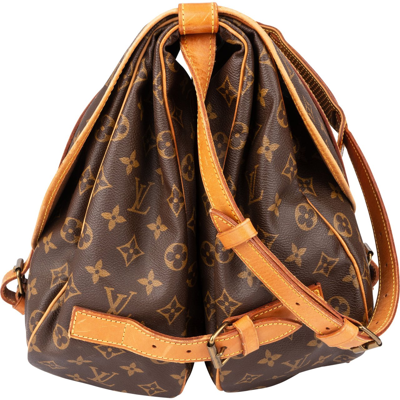 Louis Vuitton Louis Vuitton Canvas Monogram Saumur 43 Crossbody Bag Bruin