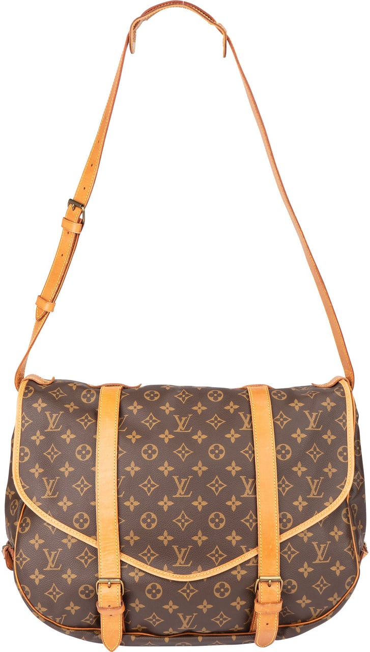 Louis Vuitton Louis Vuitton Canvas Monogram Saumur 43 Crossbody Bag Bruin