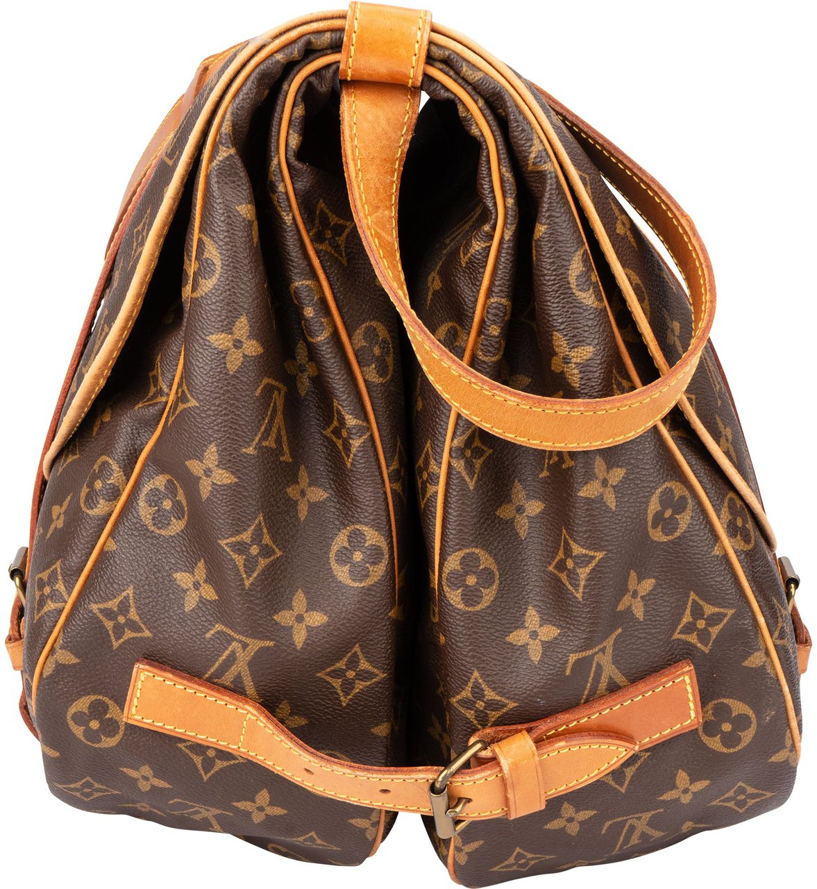 Louis Vuitton Louis Vuitton Canvas Monogram Saumur 43 Crossbody Bag Bruin