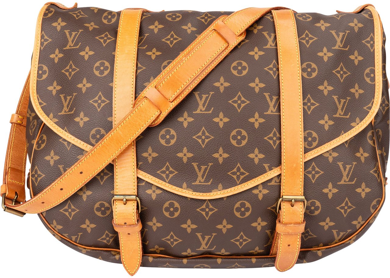 Louis Vuitton Louis Vuitton Canvas Monogram Saumur 43 Crossbody Bag Bruin