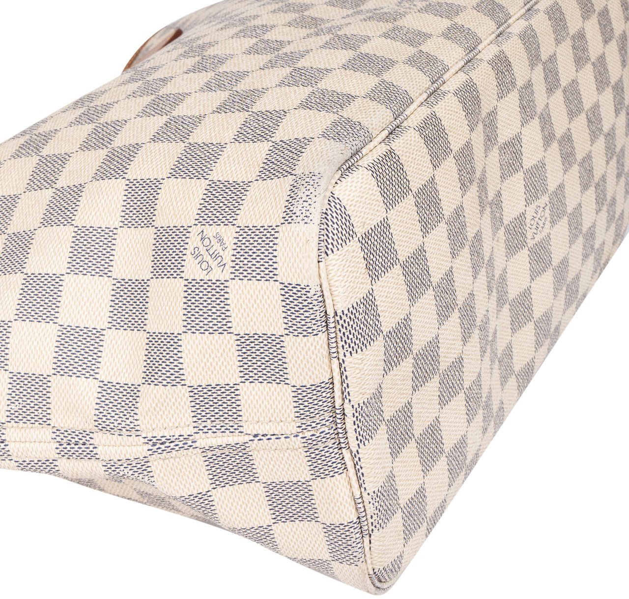 Louis Vuitton Louis Vuitton Damier Azur Monogram Neverfull MM Shopper Handbag Wit