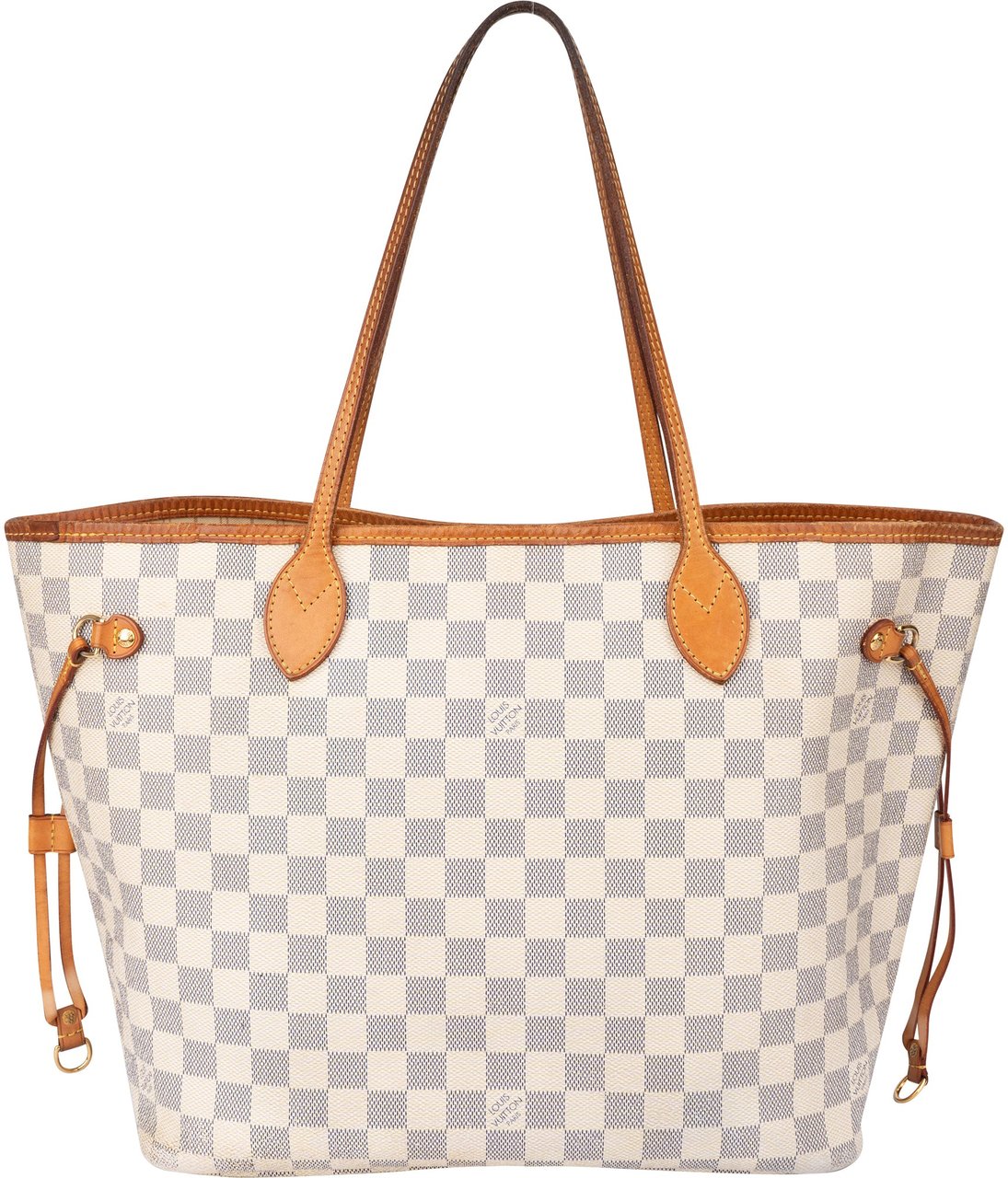 Louis Vuitton Louis Vuitton Damier Azur Monogram Neverfull MM Shopper Handbag Wit