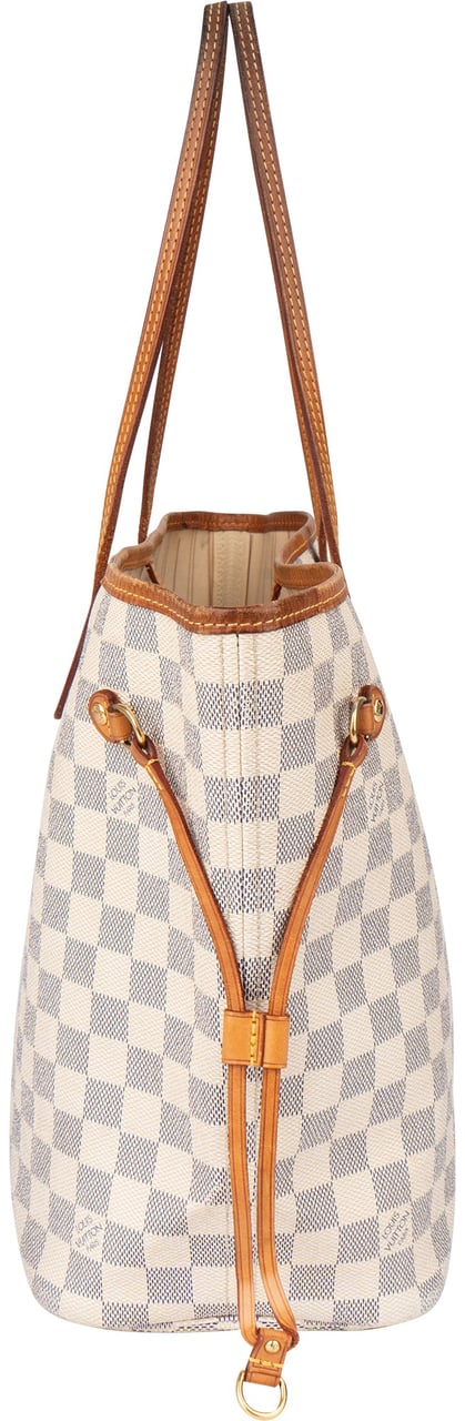 Louis Vuitton Louis Vuitton Damier Azur Monogram Neverfull MM Shopper Handbag Wit