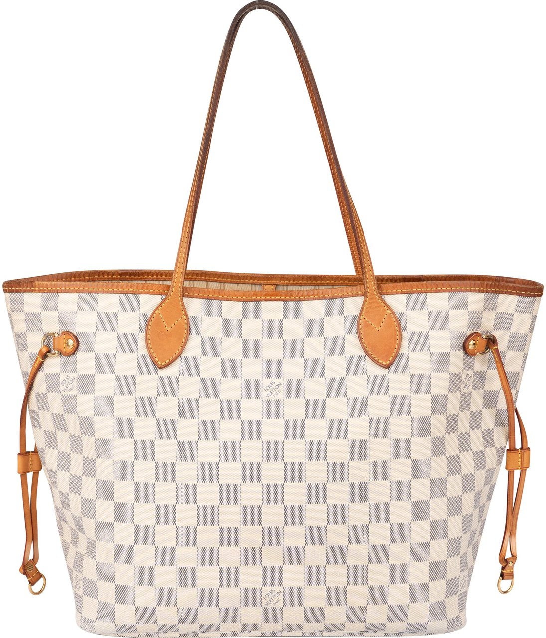 Louis Vuitton Louis Vuitton Damier Azur Monogram Neverfull MM Shopper Handbag Wit