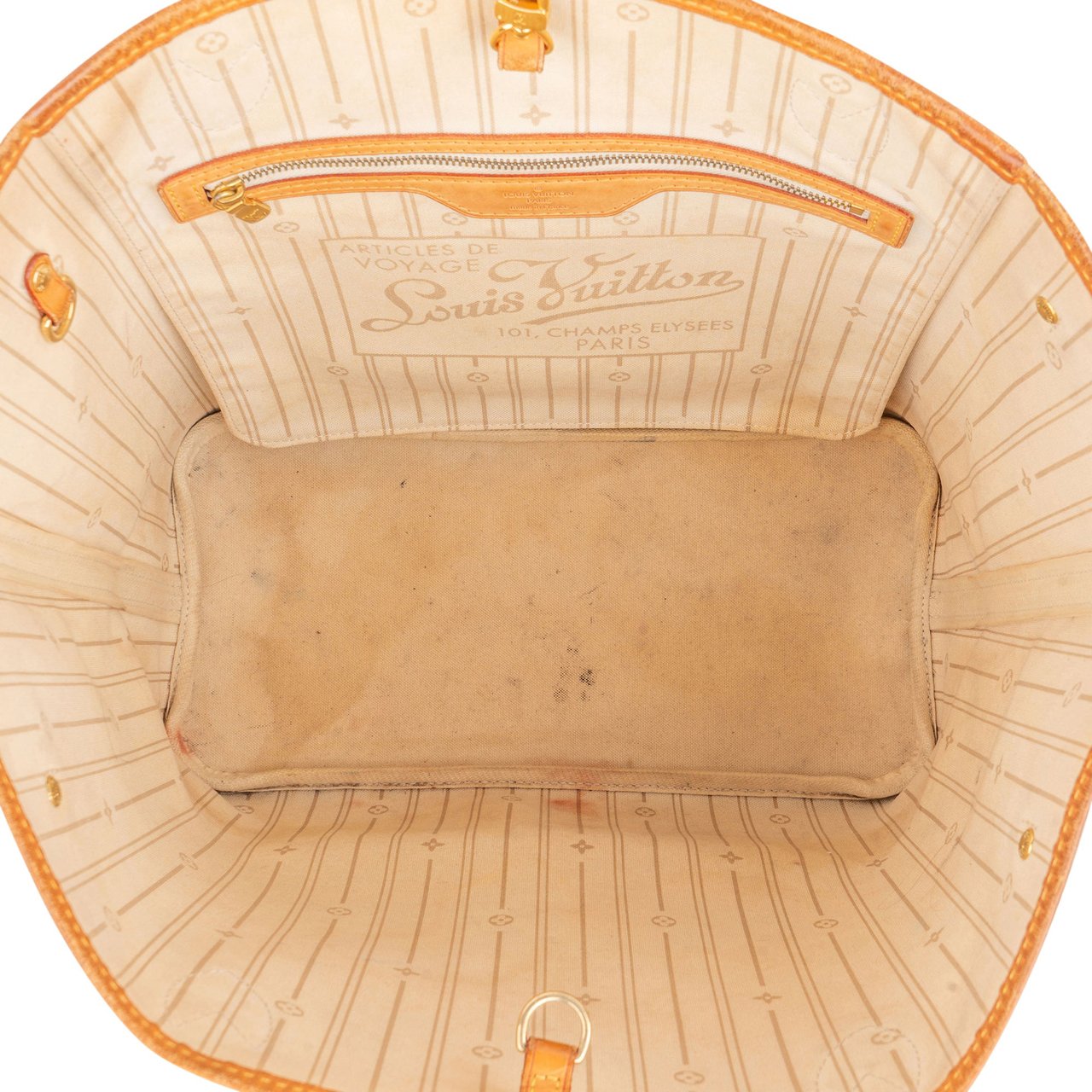 Louis Vuitton Louis Vuitton Damier Azur Monogram Neverfull MM Shopper Handbag Wit