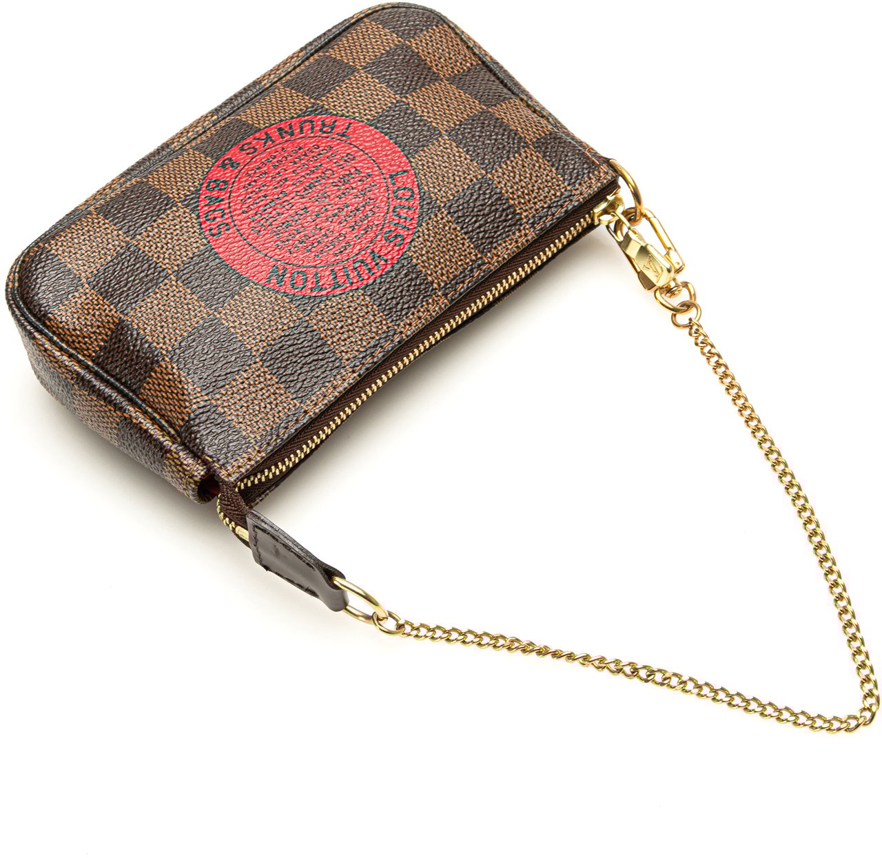 Louis Vuitton Damier Ebene Trunks and Bags Mini Pochette Accessoires Bruin