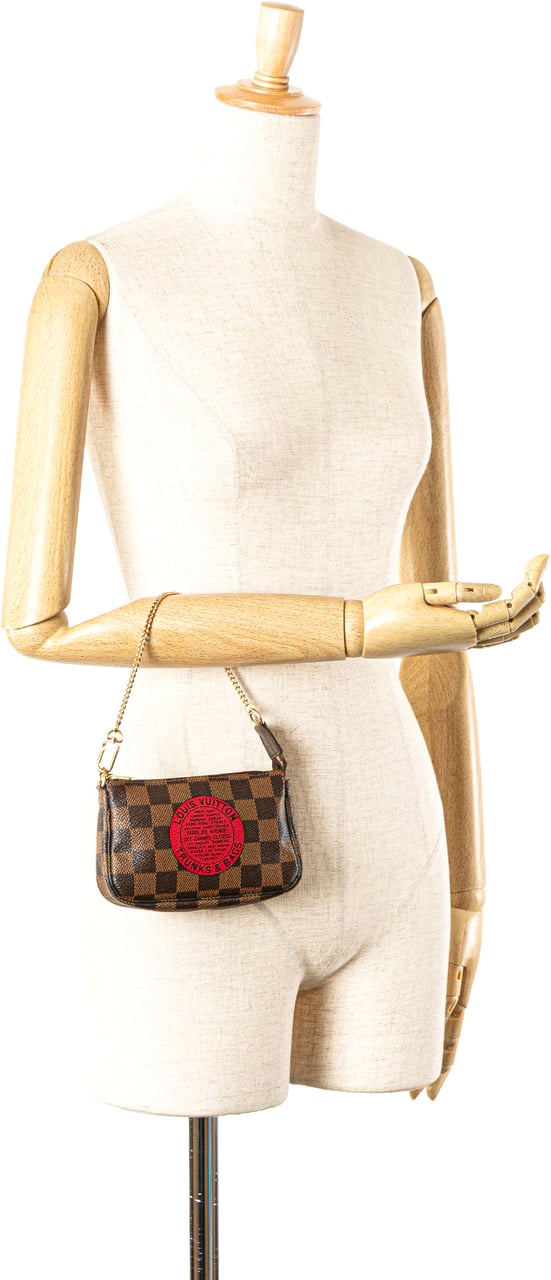 Louis Vuitton Damier Ebene Trunks and Bags Mini Pochette Accessoires Bruin