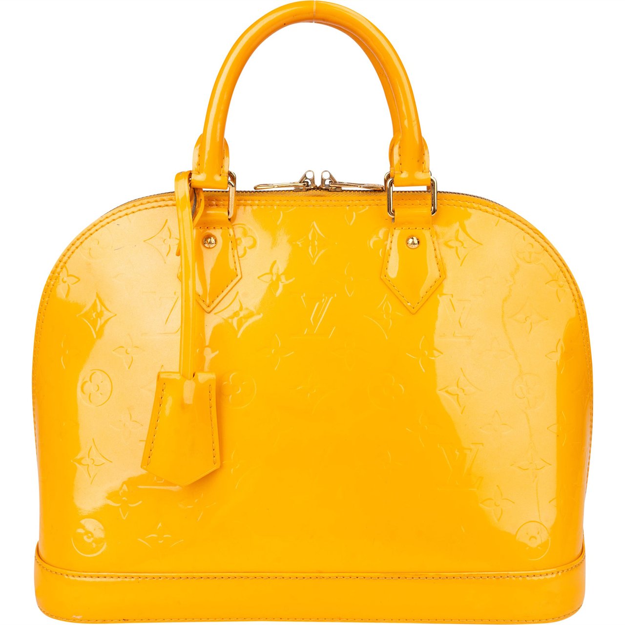 Louis Vuitton Louis Vuitton Yellow Vernis Monogram Alma PM Handbag Geel