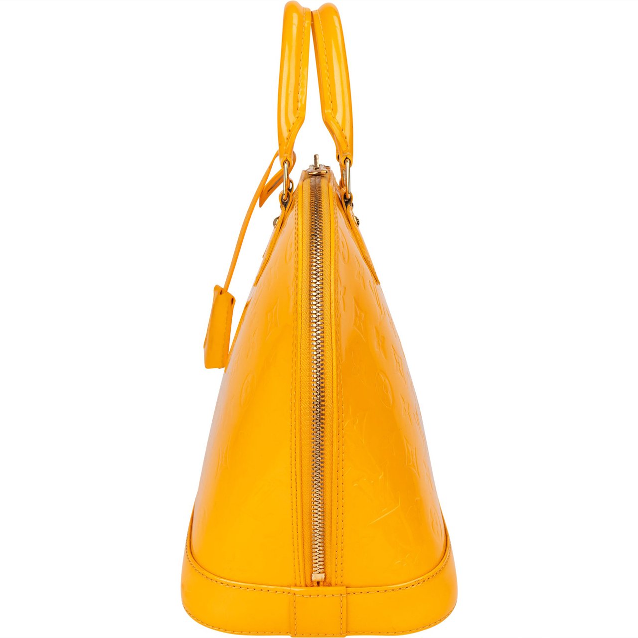 Louis Vuitton Louis Vuitton Yellow Vernis Monogram Alma PM Handbag Geel