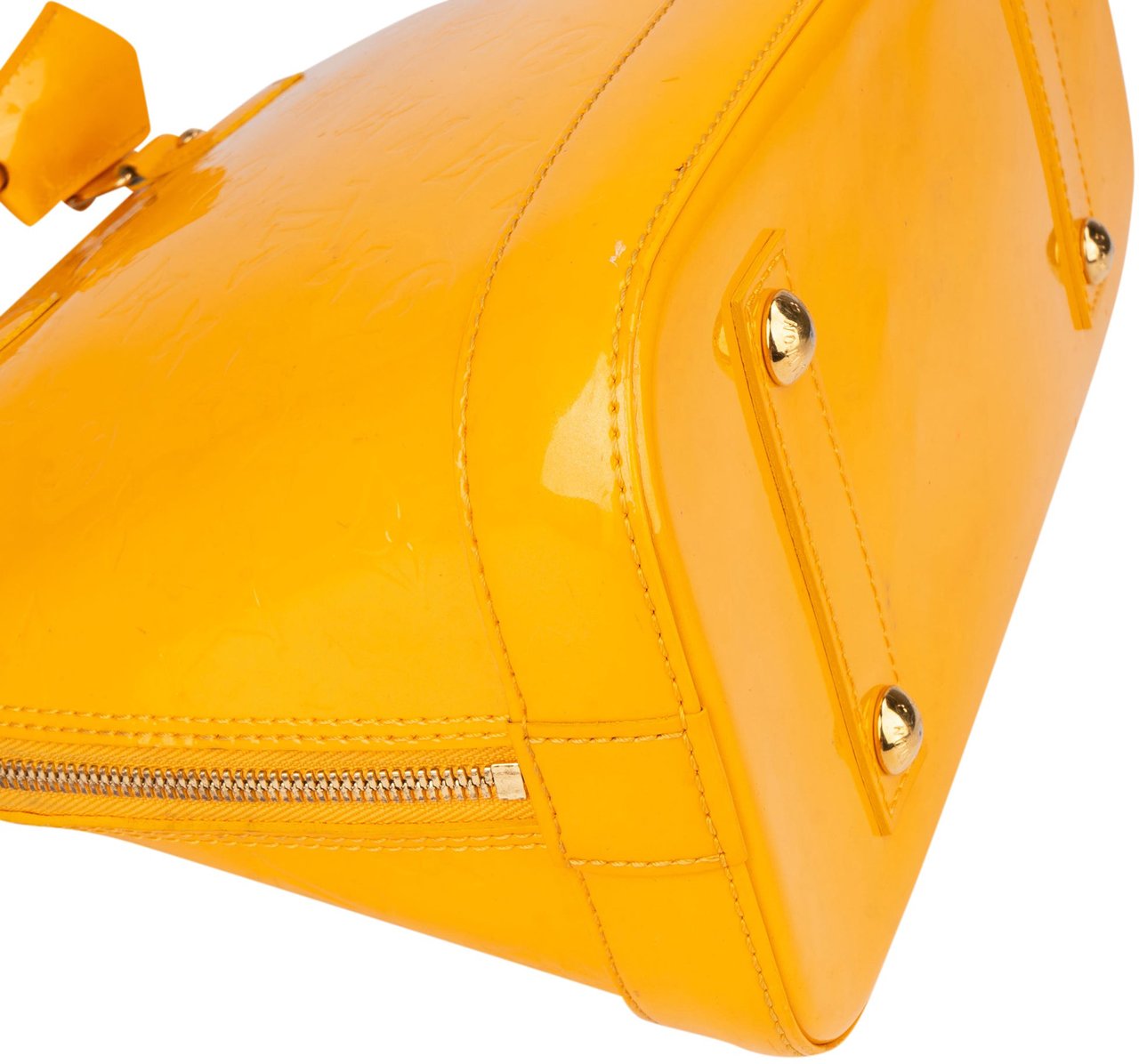 Louis Vuitton Louis Vuitton Yellow Vernis Monogram Alma PM Handbag Geel
