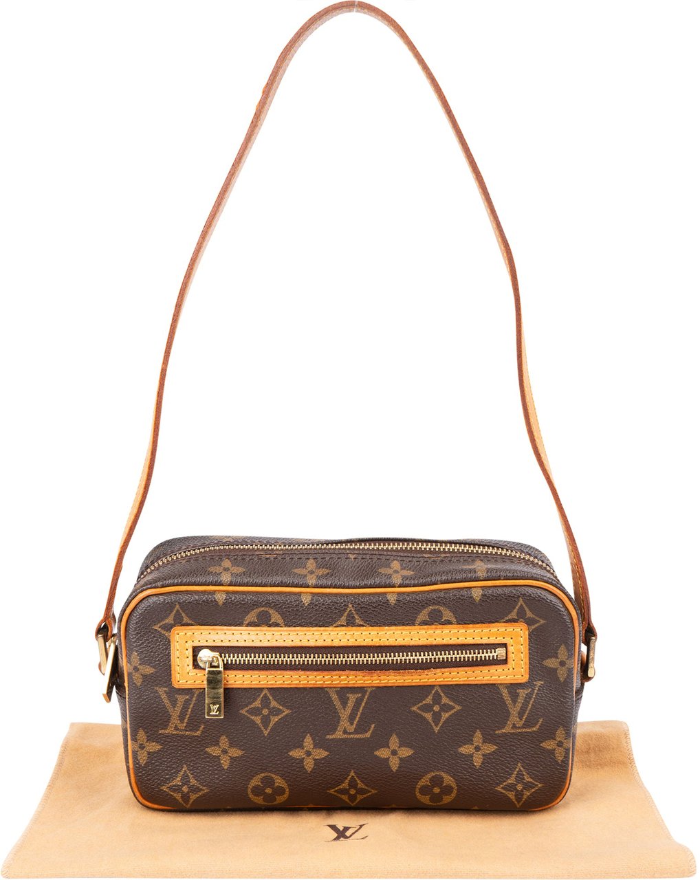 Louis Vuitton Canvas Monogram Pochette Cite Shoulder Bag Bruin