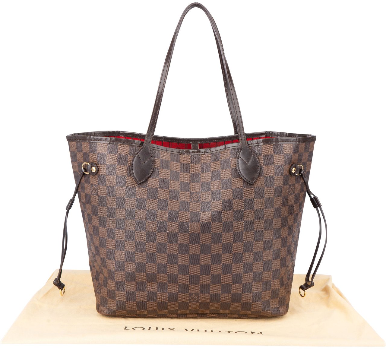 Louis Vuitton Louis Vuitton Damier Ebene Monogram Neverfull MM Shopper Handbag Bruin