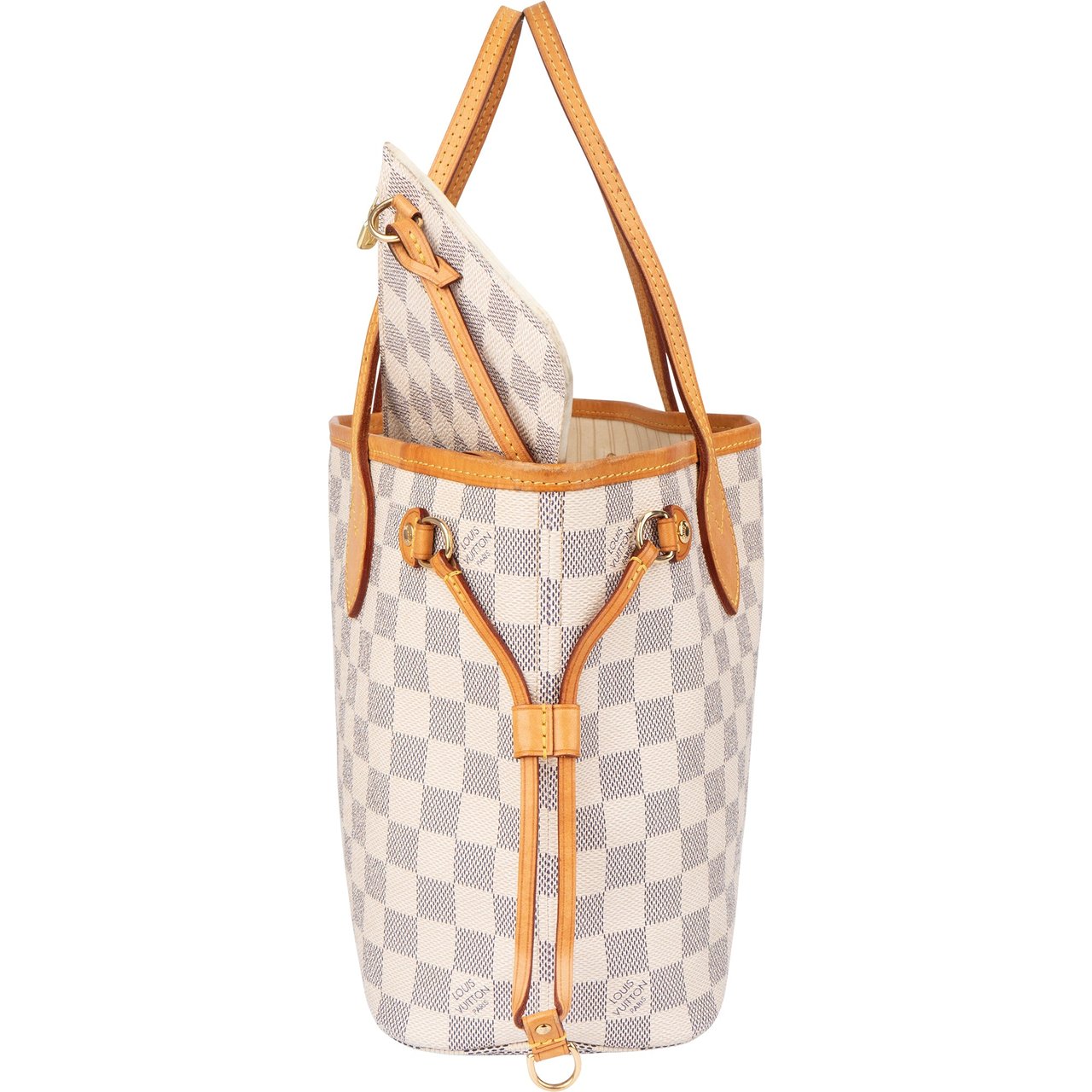 Louis Vuitton Louis Vuitton Damier Azur Monogram Neverfull PM Handbag Wit