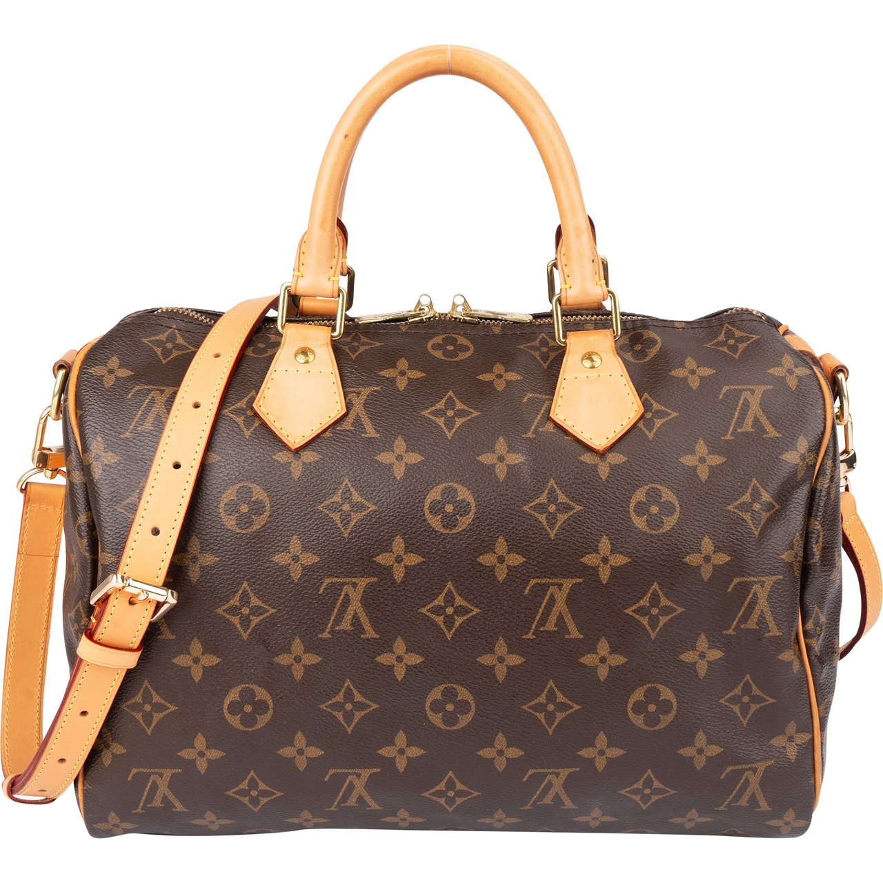 Louis Vuitton Louis Vuitton Canvas Monogram Speedy 30 Bandouliere Bruin