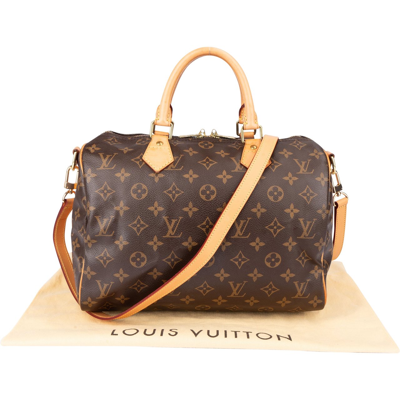 Louis Vuitton Louis Vuitton Canvas Monogram Speedy 30 Bandouliere Bruin