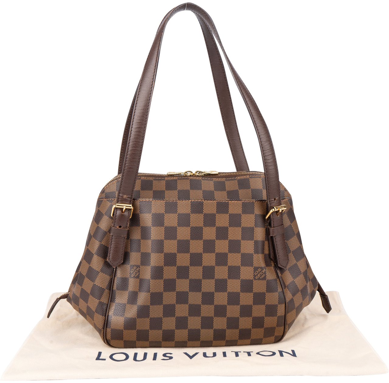 Louis Vuitton Louis Vuitton Damier Ebene Monogram Belem MM Shoulder Bag Bruin