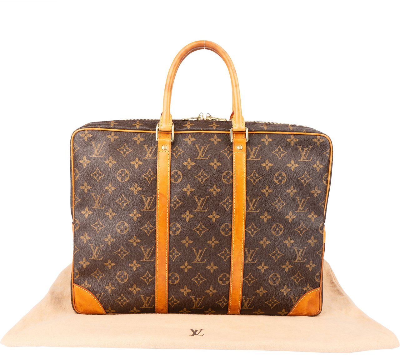 Louis Vuitton Louis Vuitton Canvas Monogram Porte Documents Business Handbag Bruin