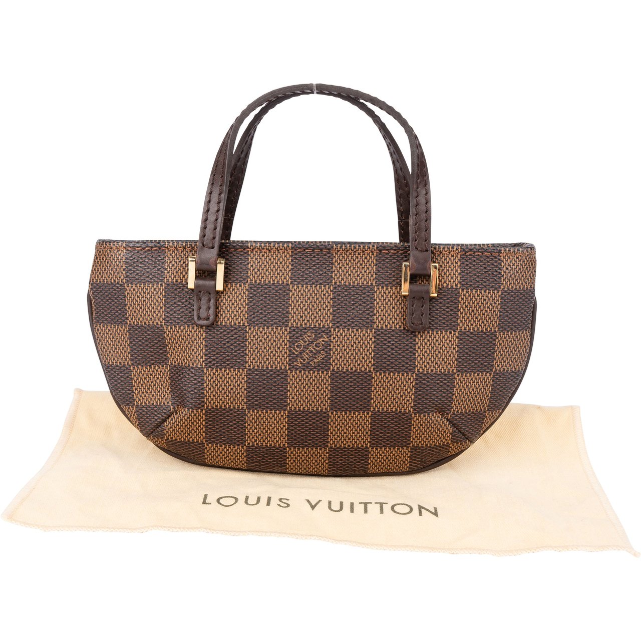 Louis Vuitton Louis Vuitton Damier Ebene Monogram Micro Manosque Handbag Bruin