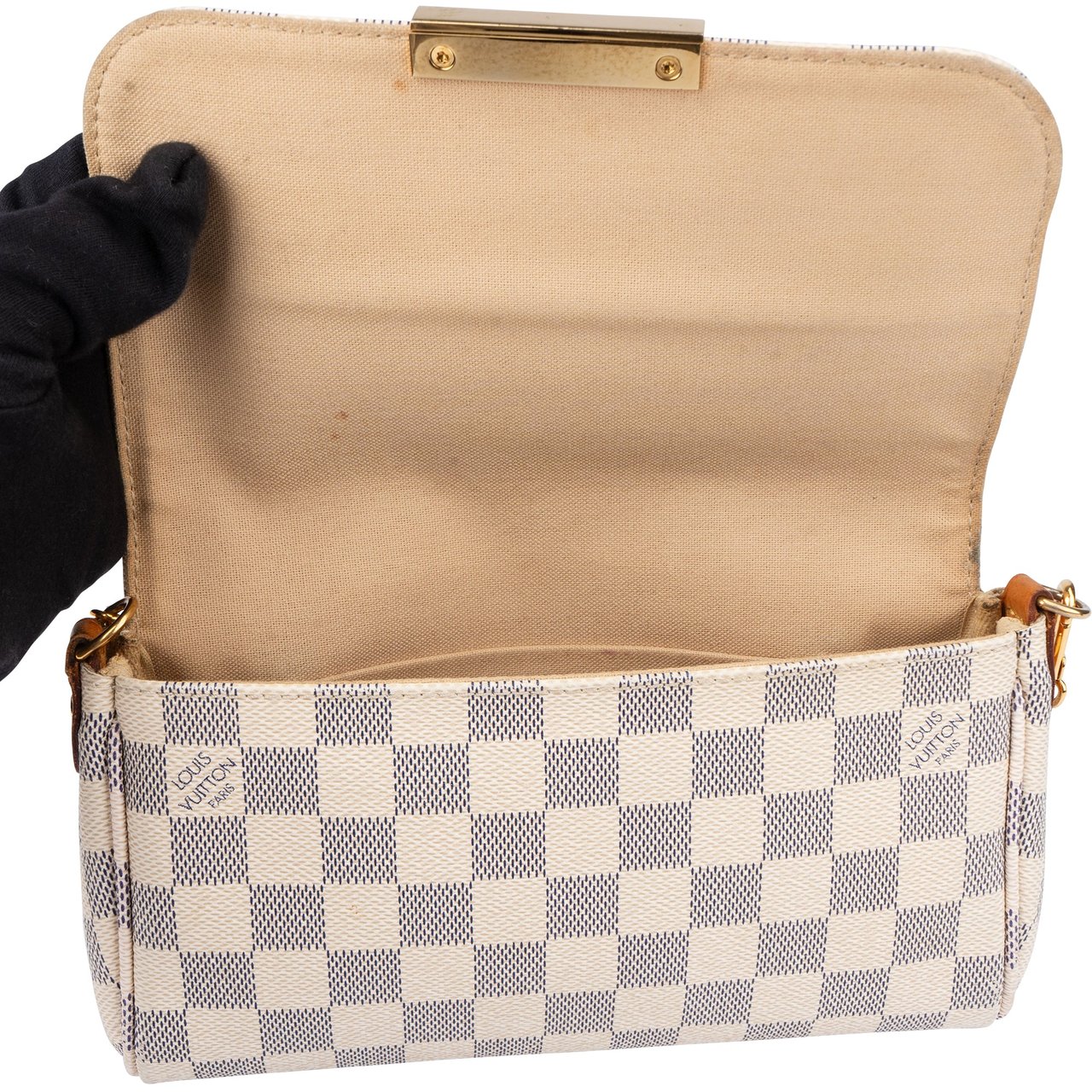 Louis Vuitton Louis Vuitton Damier Azur Monogam Favorite PM Shoulder Bag Wit