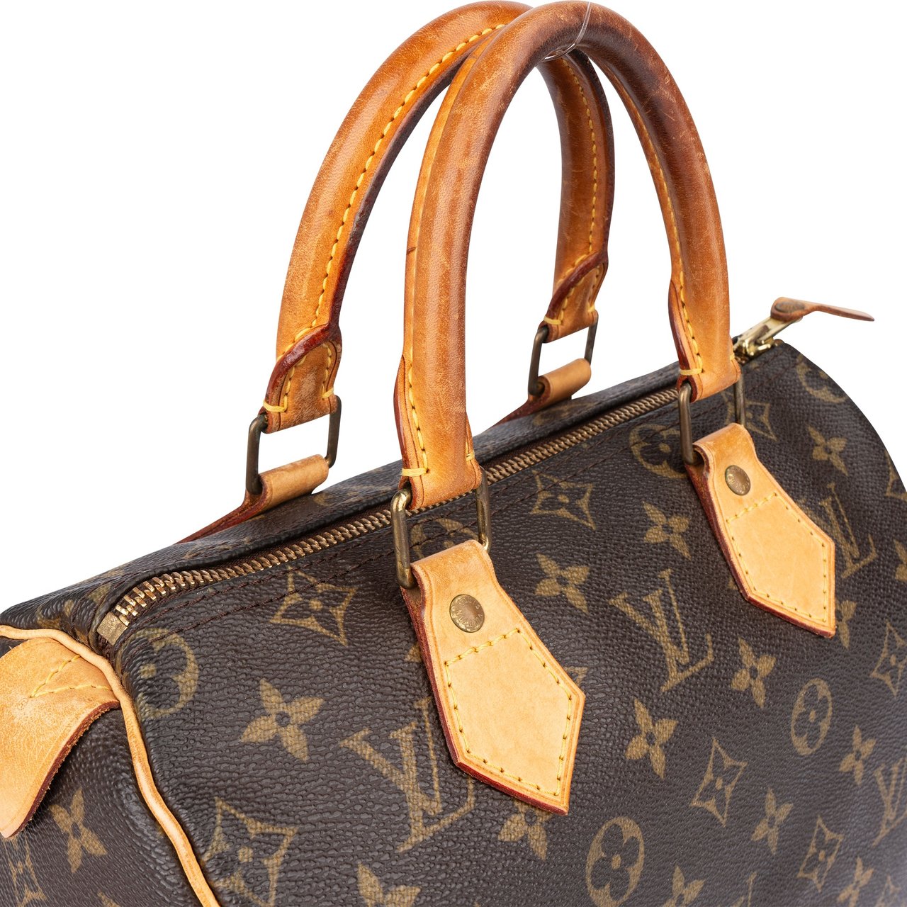 Louis Vuitton Louis Vuitton Canvas Monogram Speedy 25 Handbag Bruin