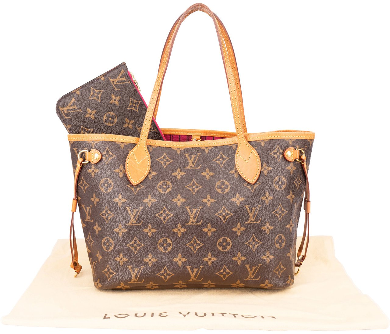 Louis Vuitton Louis Vuitton Canvas Monogram Neverfull PM Handbag Bruin