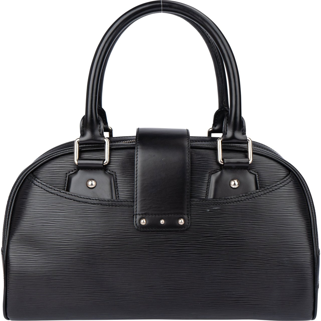 Louis Vuitton Louis Vuitton Noir Epi Leather Montaigne GM Handbag Zwart
