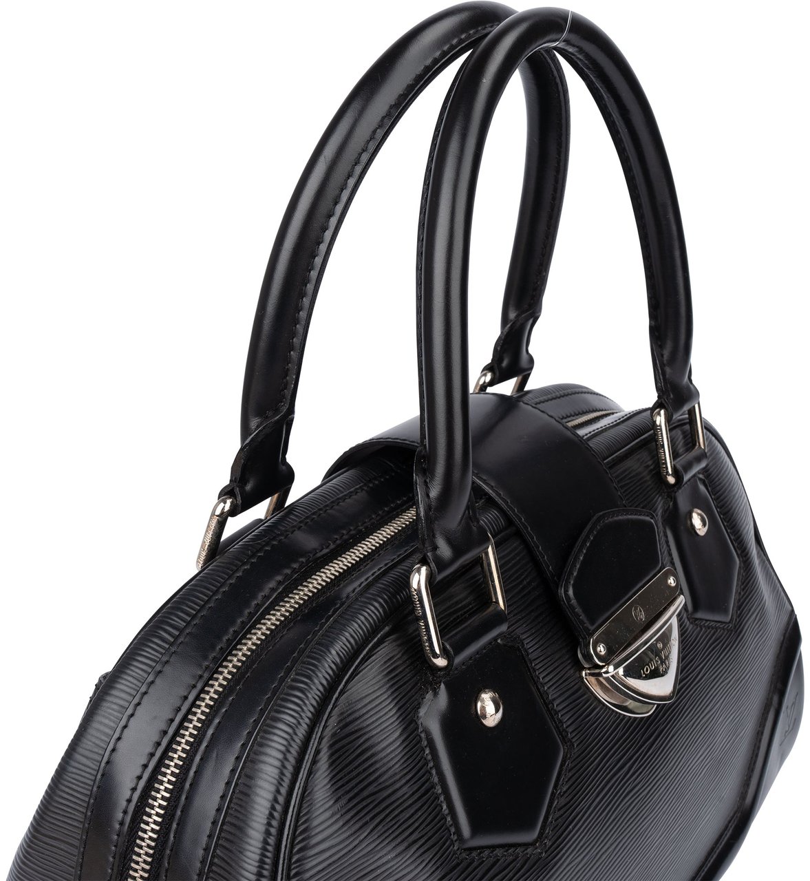 Louis Vuitton Louis Vuitton Noir Epi Leather Montaigne GM Handbag Zwart