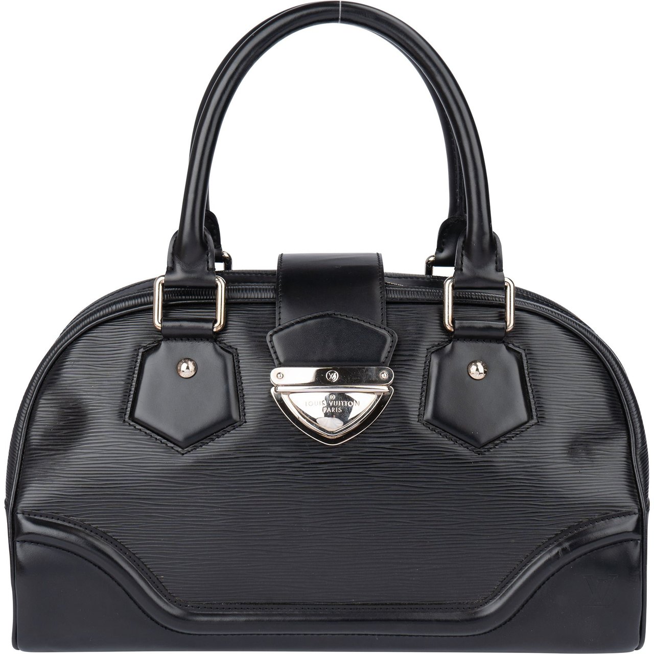 Louis Vuitton Louis Vuitton Noir Epi Leather Montaigne GM Handbag Zwart