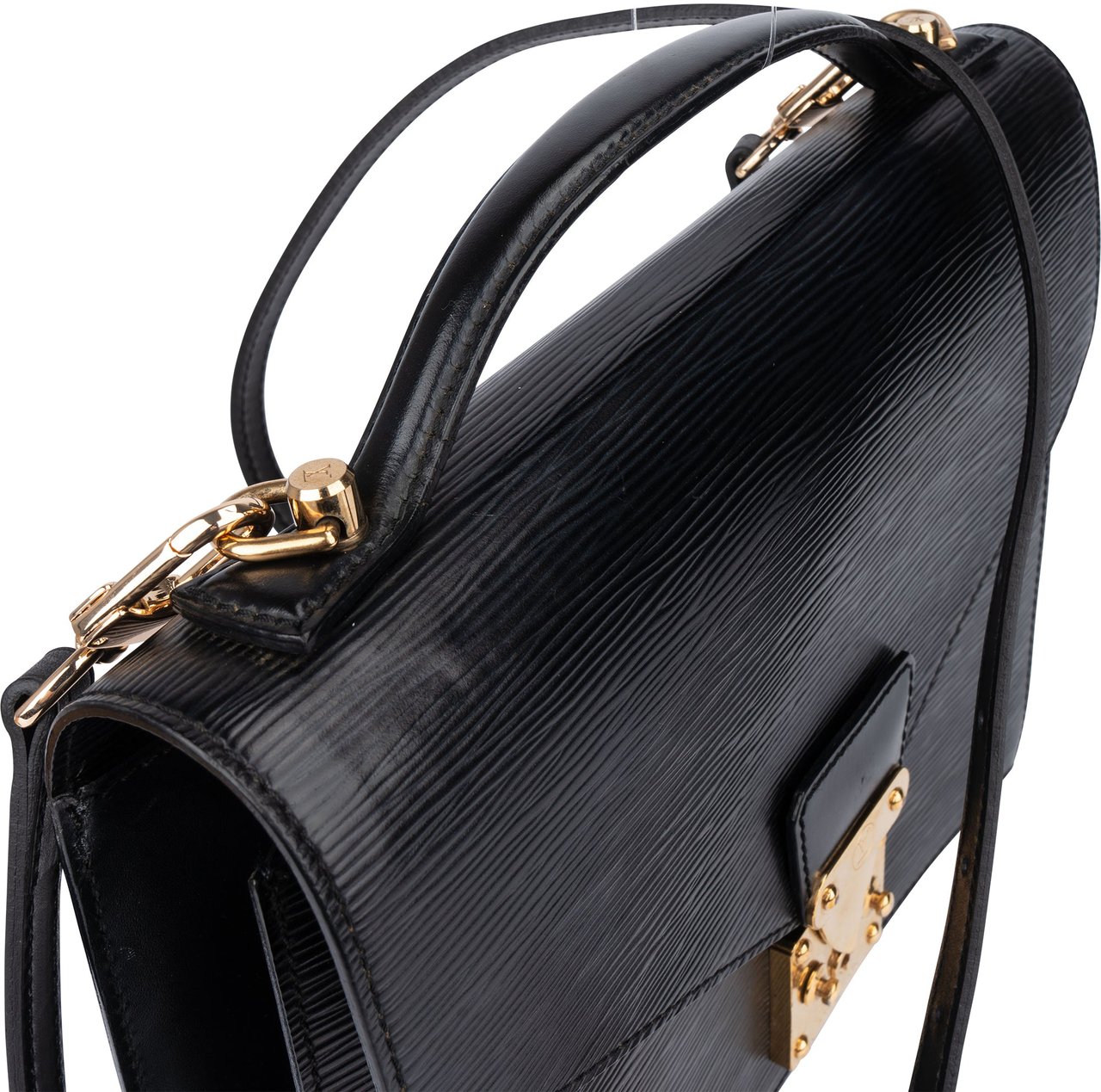 Louis Vuitton Louis Vuitton Noir Epi Leather Monceau Handbag Zwart
