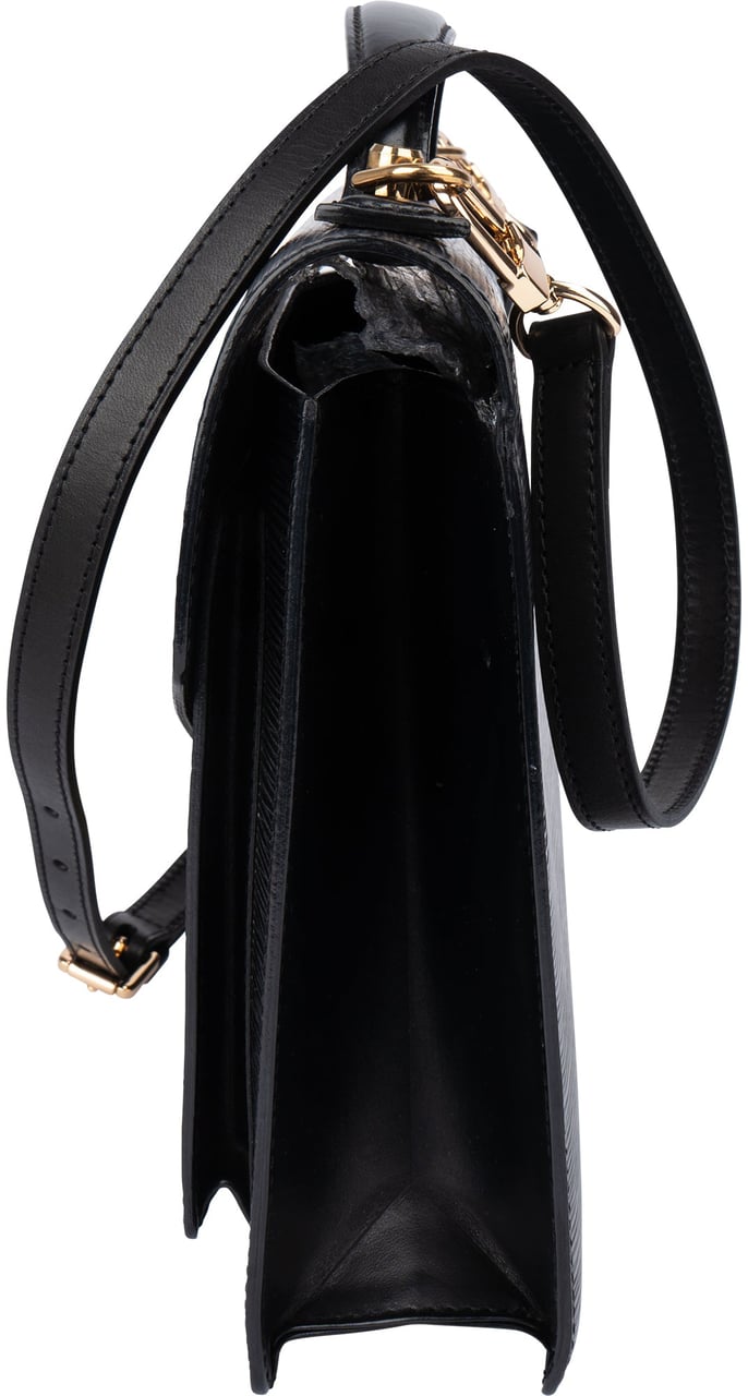 Louis Vuitton Louis Vuitton Noir Epi Leather Monceau Handbag Zwart
