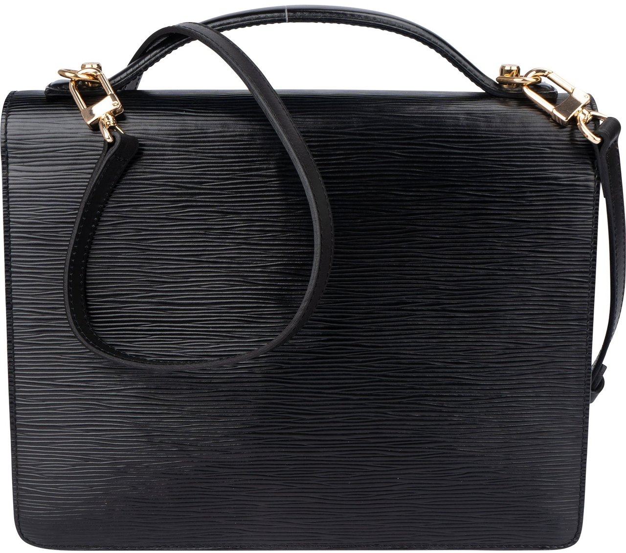 Louis Vuitton Louis Vuitton Noir Epi Leather Monceau Handbag Zwart