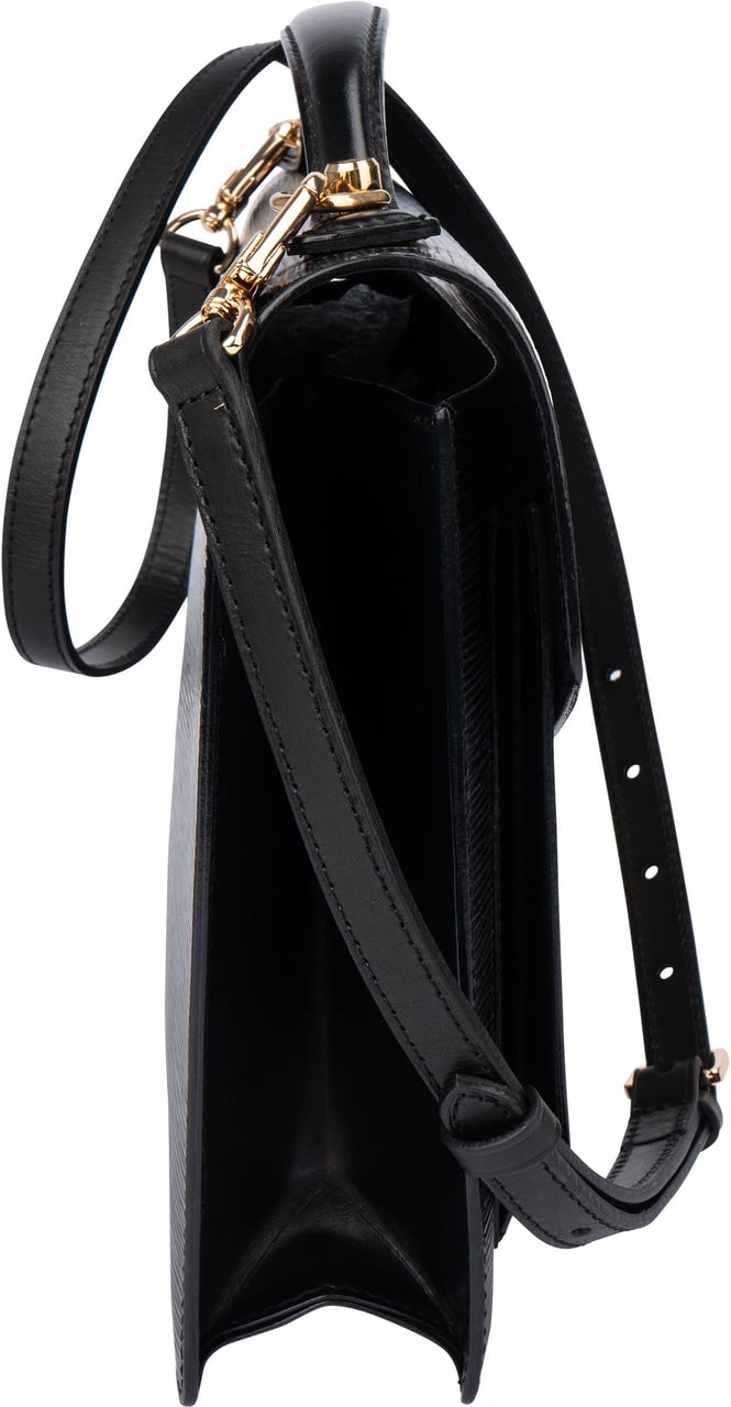 Louis Vuitton Louis Vuitton Noir Epi Leather Monceau Handbag Zwart