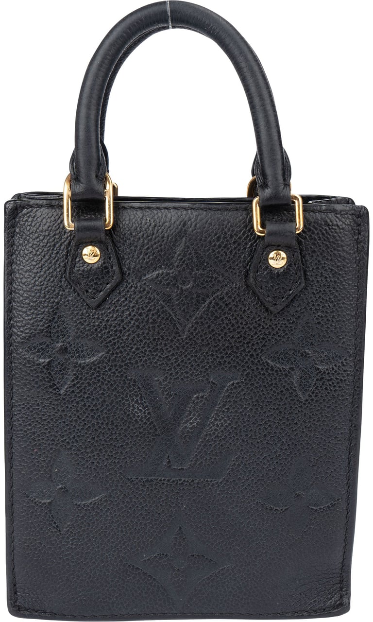 Louis Vuitton Louis Vuitton Leather Empreinte Monogram Sac Plat Petit Handbag Zwart