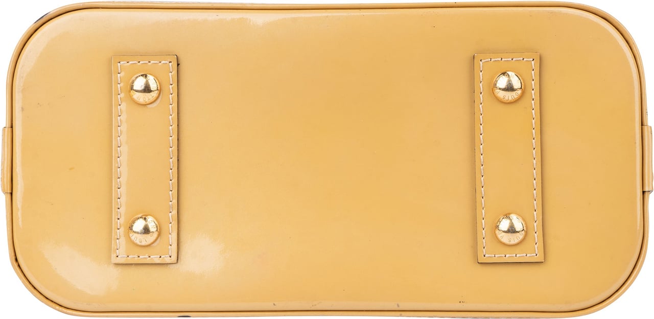 Louis Vuitton Louis Vuitton Yellow Vernis Monogram Alma BB Handbag Geel