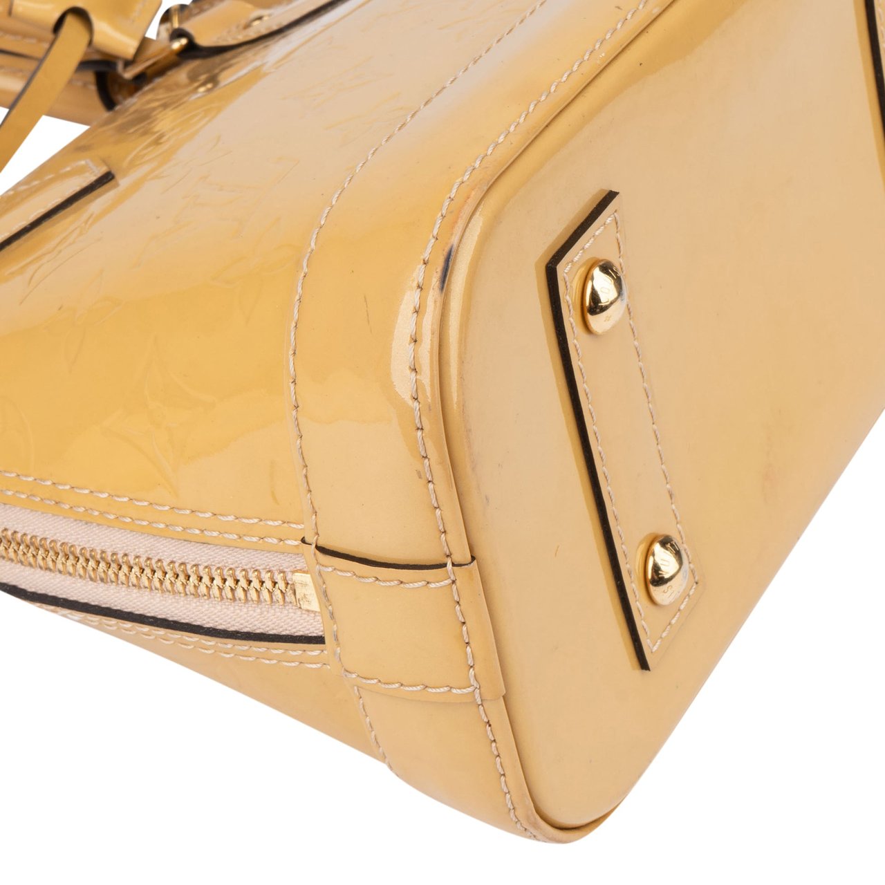 Louis Vuitton Louis Vuitton Yellow Vernis Monogram Alma BB Handbag Geel