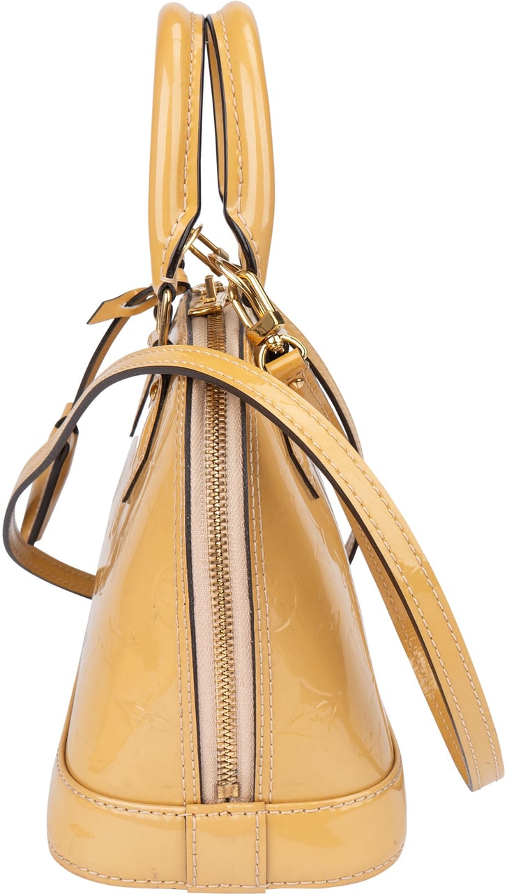Louis Vuitton Louis Vuitton Yellow Vernis Monogram Alma BB Handbag Geel