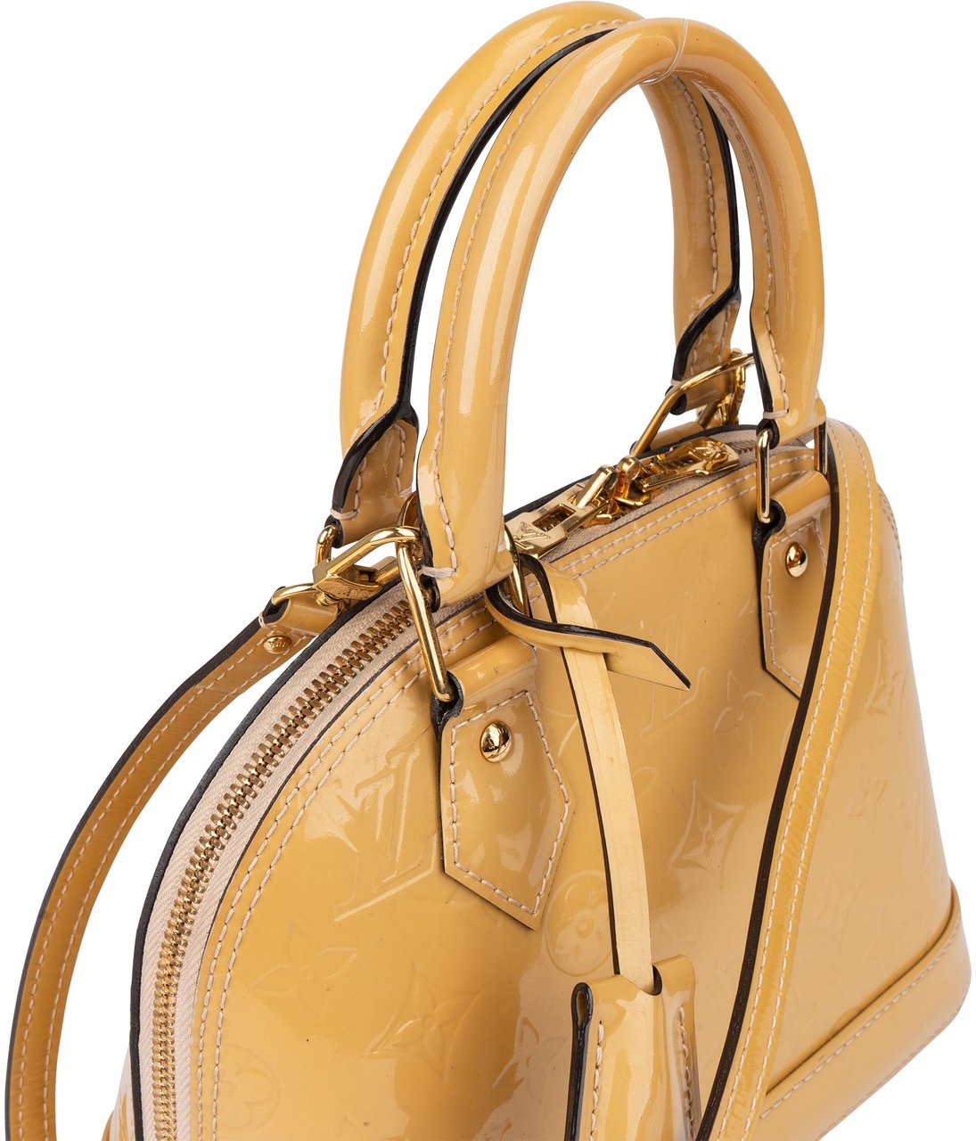 Louis Vuitton Louis Vuitton Yellow Vernis Monogram Alma BB Handbag Geel