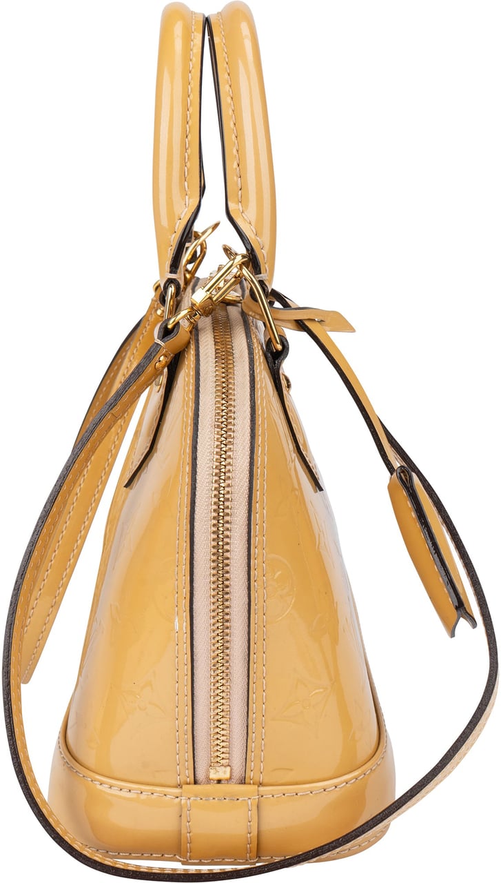 Louis Vuitton Louis Vuitton Yellow Vernis Monogram Alma BB Handbag Geel
