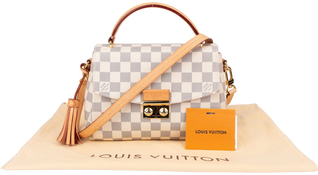 Louis Vuitton Louis Vuitton Damier Azur Monogram Croisette Handbag Wit