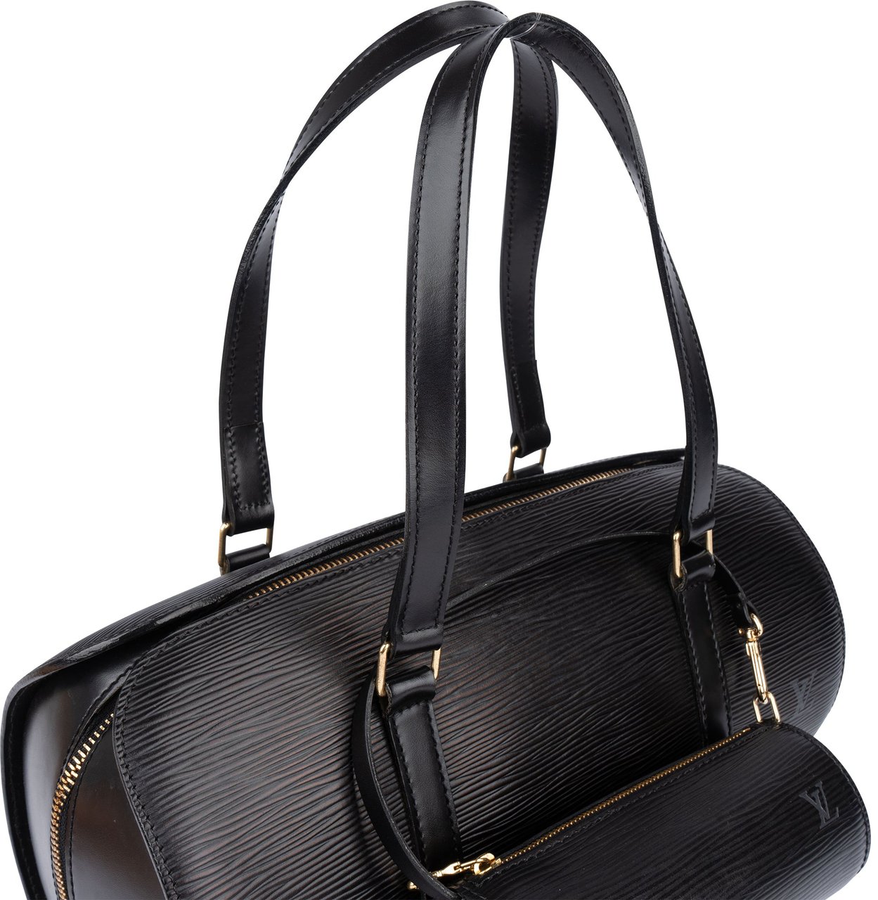 Louis Vuitton Louis Vuitton Noir Epi Leather Soufflot Set Handbag Zwart