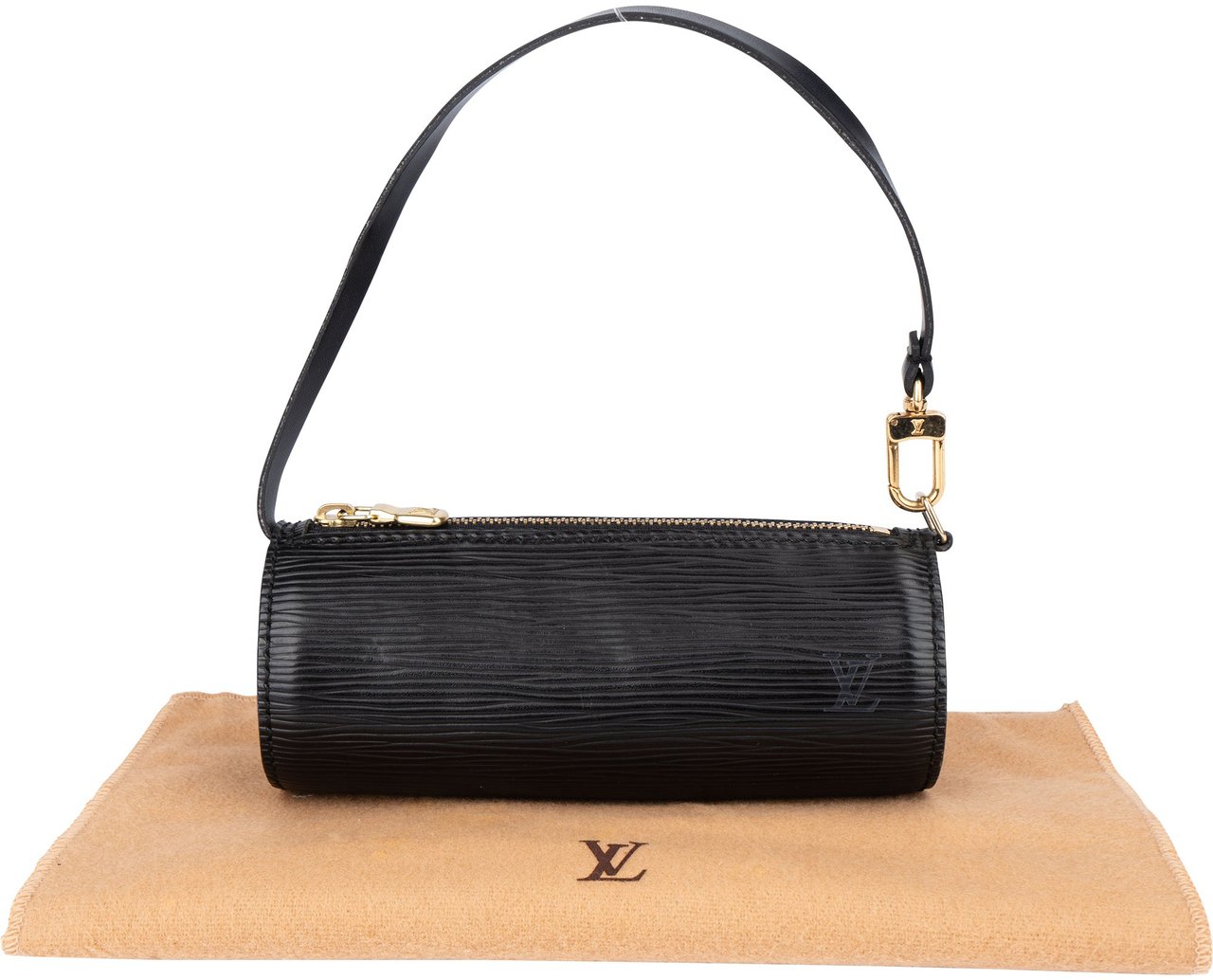 Louis Vuitton Louis Vuitton Noir Epi Leather Mini Souflfot Handbag Zwart