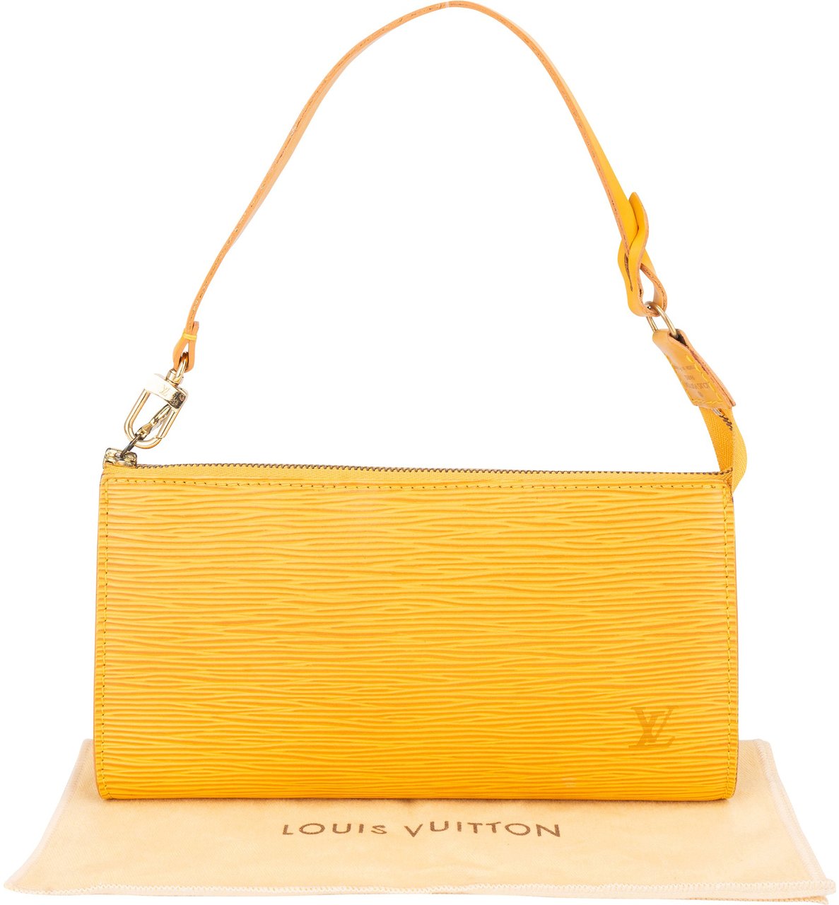 Louis Vuitton Yellow Epi Leather Pochette Accessoire Handbag Geel