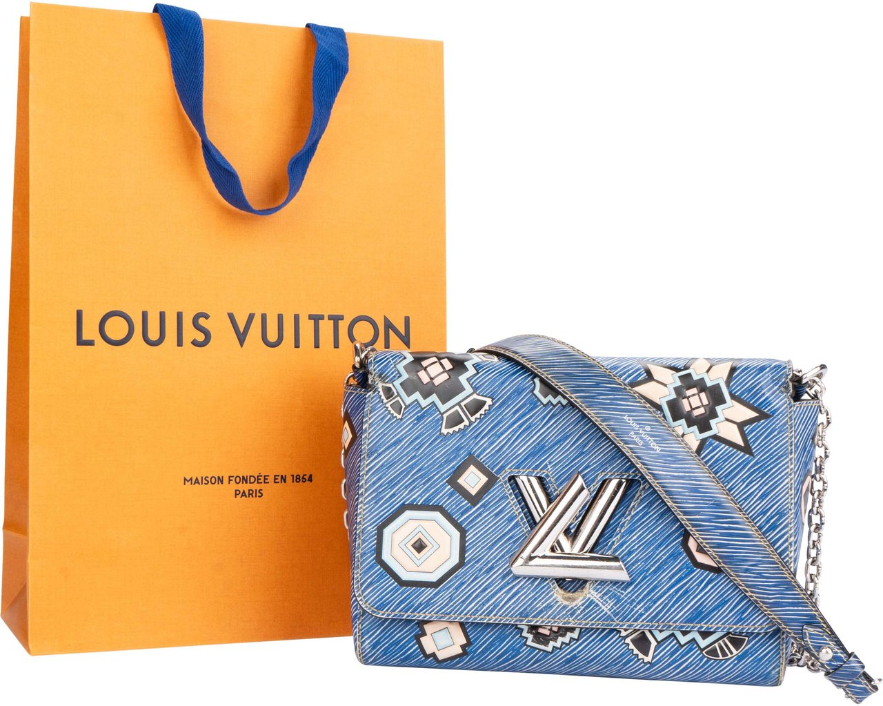 Louis Vuitton Louis Vuitton Blue Epi Leather Twist Aztec Shoulder Bag Divers