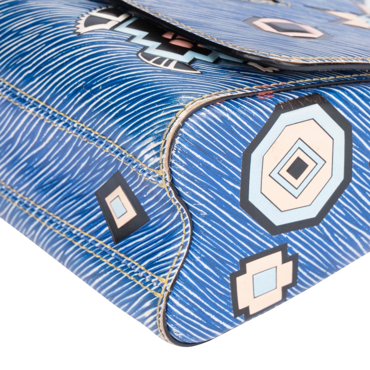 Louis Vuitton Louis Vuitton Blue Epi Leather Twist Aztec Shoulder Bag Divers