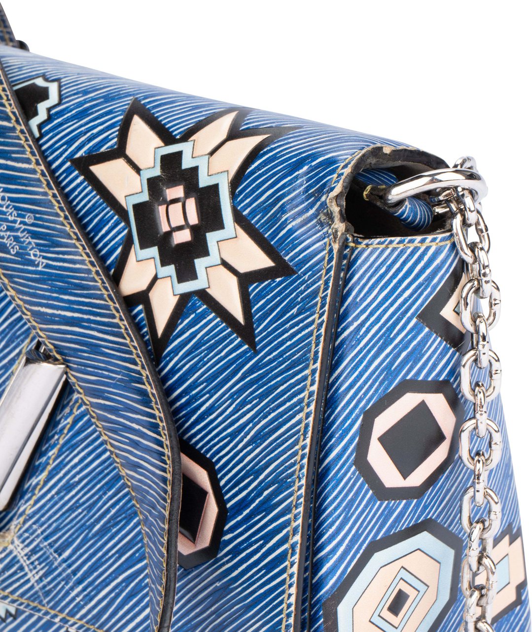 Louis Vuitton Louis Vuitton Blue Epi Leather Twist Aztec Shoulder Bag Divers